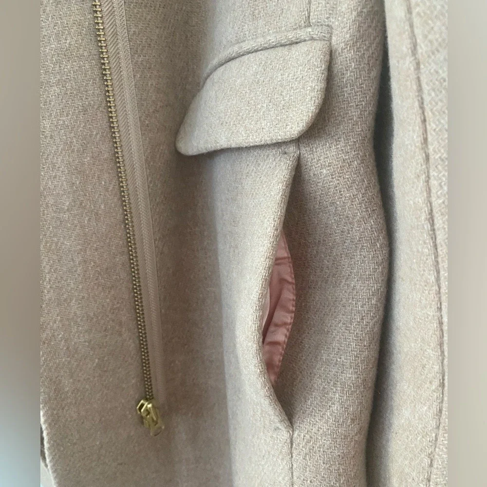 NWT J.Crew Stadium Cloth Nello‎ Gori Cocoon Coat Wool Blend Tan Sand Women's S